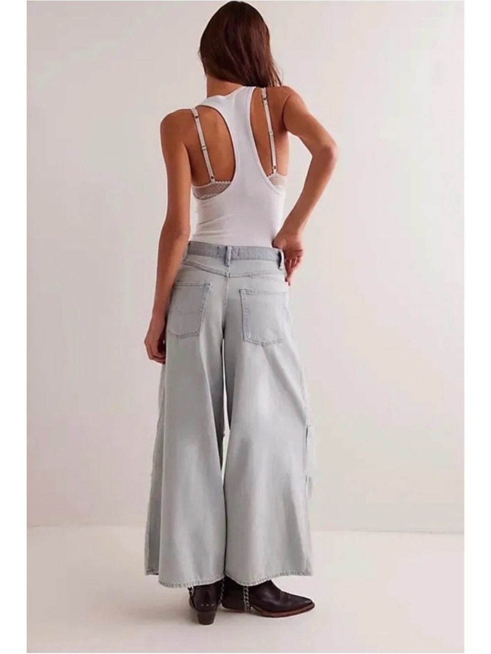 NWT Free People Westward Demi Barrel Jeans Light Blue 26 - Picture 13 of 14